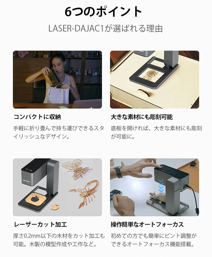 レーザー彫刻機 木材 紙 革 天然素材に対応 レーザーマーカー マーキング カット ーザー刻印機 レーザー加工機 ファイバーレーザー ダイオードレーザー 小型レーザー刻印機 彫刻機 DIY LASER-DAJAC1