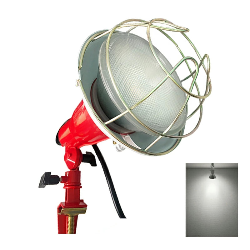 LED電球付き クランプライト E26 屋外用 作業灯 投光器 照明 業務用 オフィス 工場 現場 作業用 ライト クランプライト ワークライト ClampPar38-LDR17