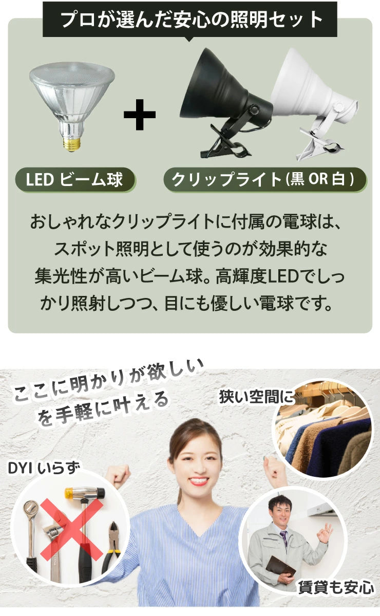クリップライト 照明 業務用 オフィス 工場 現場 作業用 ライト クリップライト ワークライト CLIPE26PAR38