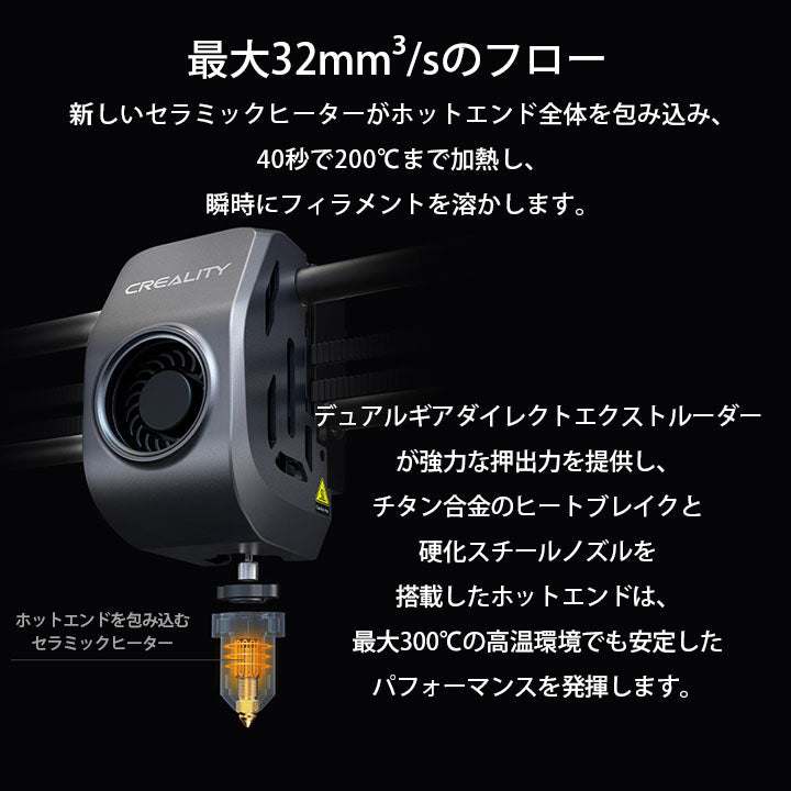 Creality K1 MAX 3Dプリンター 印刷 速度600mm/s 本体 光造形 家庭用 静音 自動レベリング AI カメラ フィラメントセンサー 低ノイズ 造形サイズ300*300*300mm FDM PLA/PETG/ABS/TPU/PC/ASA/HIPS DIY 入門版 正規取扱店