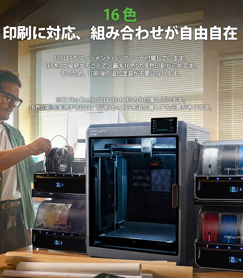 Creality K2PlusCombo 3Dプリンター 印刷速度600mm/s 造形サイズ 350x350x350mm
