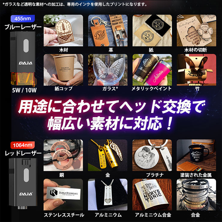 レーザー彫刻機 小型 加工機 レーザー 加工 カッター スマホ対応 軽量 コンパクト レーザーカッター ミニ 5W 10W LASER-DAJADJ6PRO