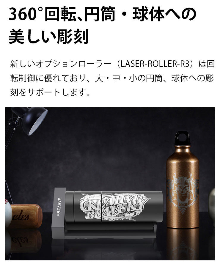 レーザー彫刻機アクセサリーローラー 12W S4 S4mini UV M1 M4 A7MINIPRO DJ6PRO オプション レーザーカッター LASER-ROLLER-R3