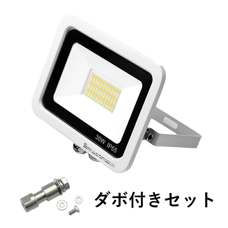 LED投光器 電球色 昼光色 黒 白 10W 30W IP65 屋内 屋外 防塵 耐塵 防水 本体スイッチで調色 ビームテック
