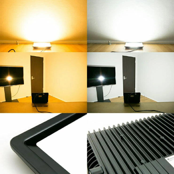LED投光器 電球色 昼光色 黒 白 10W 30W IP65 屋内 屋外 防塵 耐塵 防水 本体スイッチで調色 ビームテック