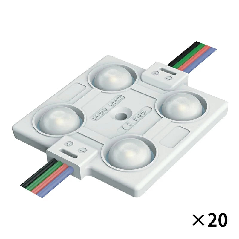 LEDモジュール DC12V 1.44W 防水 4灯 赤 青 緑 RGB LH5050-D4RGB ビームテック