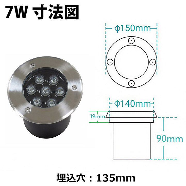 アッパーライト ガーデンライト 屋外 防水 IP67 1W 3W 5W 7W 電球色 昼光色 LSI ビームテック