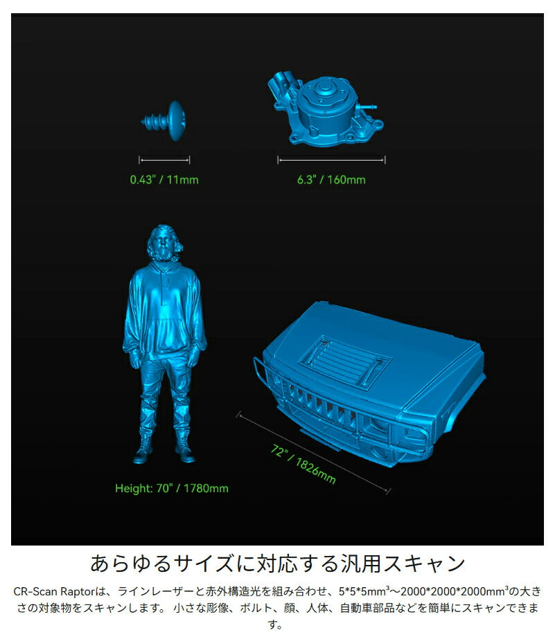 Creality Raptor 3Dプリンター スキャナー 3Dスキャナー
