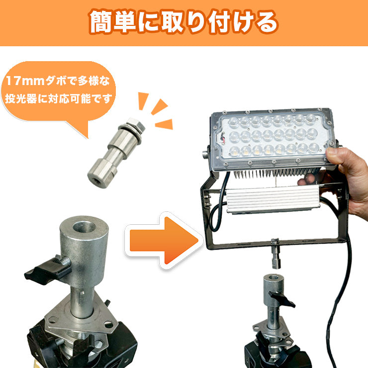 LED投光器 三脚スタンド プロ仕様ライトスタンド ライトスタンド 4段伸縮アルミ三脚 360度回転 高さが最大4.5m TP45A 照明 LEDランプ ビームテック