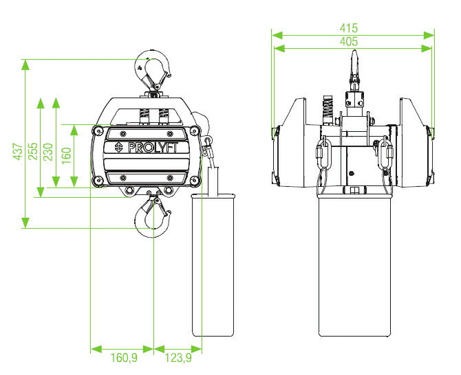 Prolyft プロリフト チェーンモーター アートス500kg AETOS500-DC ダイレクトコントロール IP55保護 屋外仕様 Prolyft オランダ製 ビームテック