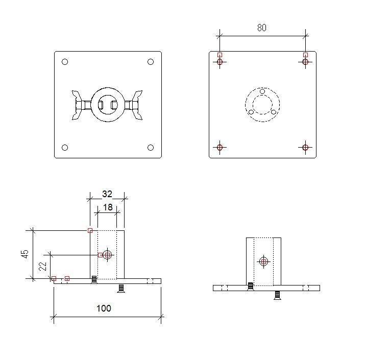 アルミベース オベタ ローベース 架台 投光器 舞台照明 照明用 AL-BASE-10