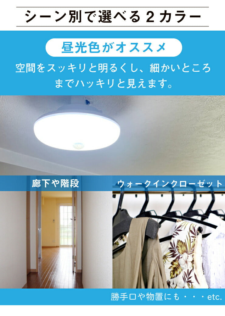 シーリングライト LED 人感センサー ライト 2台セット 4台セット 屋内 室内 コンパクト 小型 薄型 工事不要 洋室 和室 玄関 脱衣所 洗面所 廊下 通路 北欧 自動 点灯 消灯 ビームテック CL-SS08R