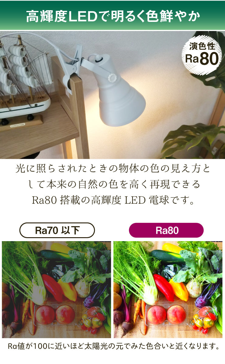 LED電球付き クリップライト LED 植物育成 水耕栽培 LEDライト 観葉 植物 育成 ガーデニング 植物育成ライト E26 赤 青 CLIPE26-LG7E26 ビームテック