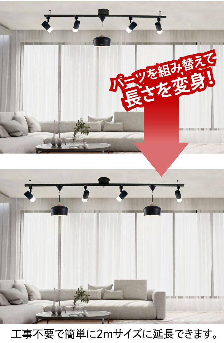 ダクトレール ライティングレール DRS-IIIシリーズ 延長 150cm を 200cm に DRS-LONGER-150-200