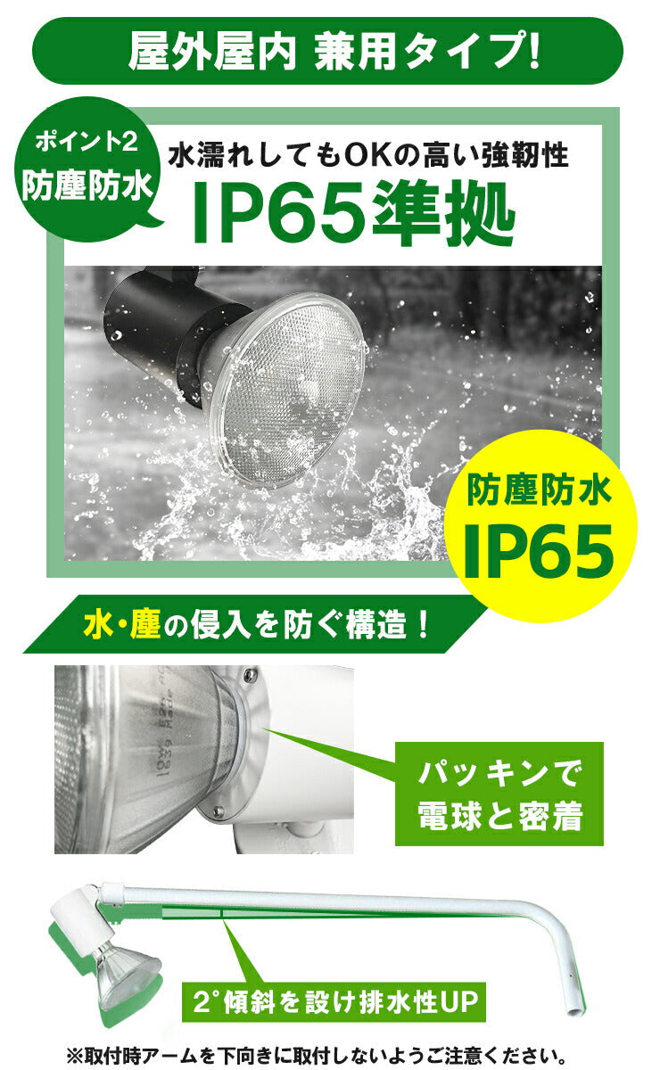 スポットライト 照明 黒 白 100W 150W 電球色 昼白色 業務用 オフィス 工場 現場 作業用 ライト ブラケットライト ワークライト E26FLLEAM-S2