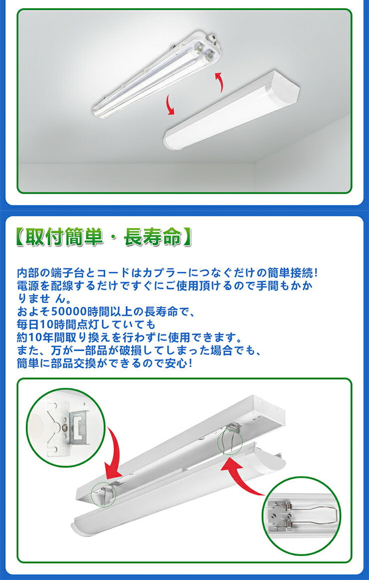 LED蛍光灯 20W 20形 直管 器具 照明器具 一体型 ベースライト トラフ 虫対策 昼白色 2560lm 昼光色 2560lm FBL20Z16-T ビームテック