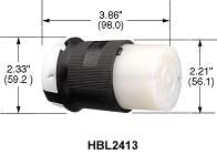 Hubbell ハッベル メス プラグ 3相4線 HBL2413 ビームテック