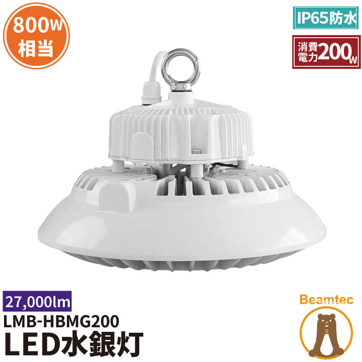 LED水銀灯 800W水銀灯相当 高天井用LED 反射笠 LED照明 屋外対応IP65
