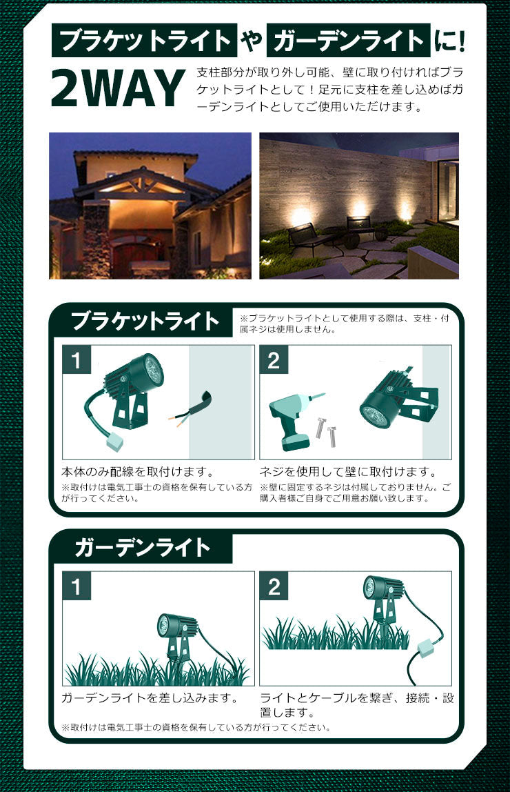 ガーデンライト 屋外 防水 IP65 3W 5W 7W 電球色 昼光色 LSG ビームテック