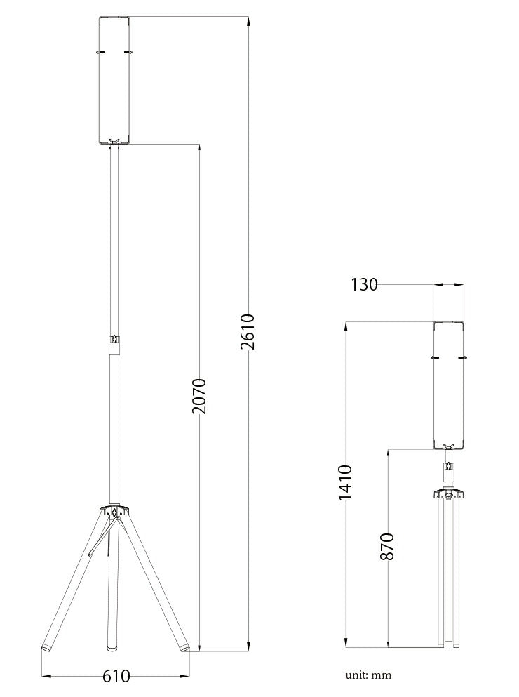 除菌灯 除菌UVライト 紫外線除菌器 UVCライト 80W 紫外線ランプ 自動オフ 360度 人感でOFF リモコン付き UVU1080W-TRIPOD