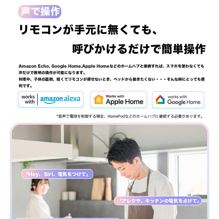 スマート リモコン 対応 LED 電球 E26 おしゃれ フルカラー RGB 調光 調色 音声 認識 ライト Alexa Matter Echo スマホ対応 こえリモ ビームテック LDA-8WRGB-VOCE