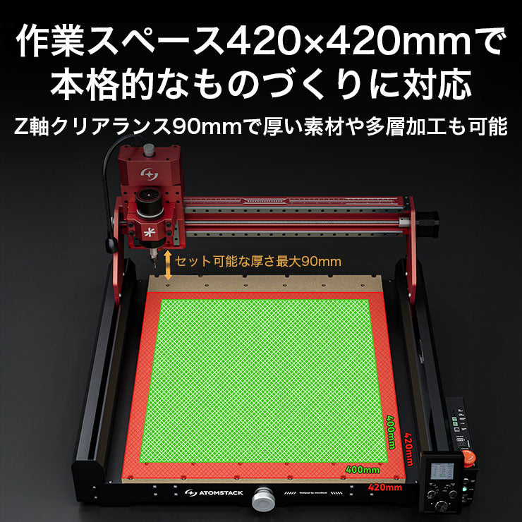 Atomstack C4 PRO CNCルーターキット3軸プラスチック アクリル PCB PVCウッド 3D彫刻 フライス彫刻機 オフラインコントロール 40*40cm