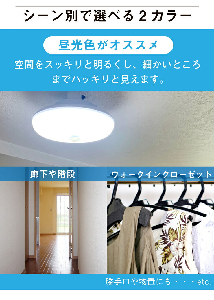 シーリングライト LED 人感センサー ライト 屋内 室内 コンパクト 小型 薄型 工事不要 洋室 和室 玄関 脱衣所 洗面所 廊下 通路 北欧 自動 点灯 消灯 ビームテック CL-SS08R