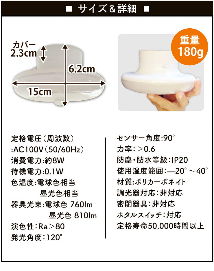 シーリングライト LED 人感センサー ライト 屋内 室内 コンパクト 小型 薄型 工事不要 洋室 和室 玄関 脱衣所 洗面所 廊下 通路 北欧 自動 点灯 消灯 ビームテック CL-SS08R
