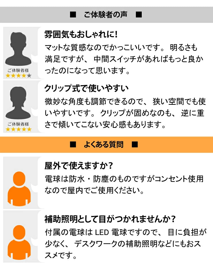 LED電球付き クリップライト E26 照明 業務用 オフィス 工場 現場 作業用 ライト クリップライト ワークライト CLIPE26-LDR17