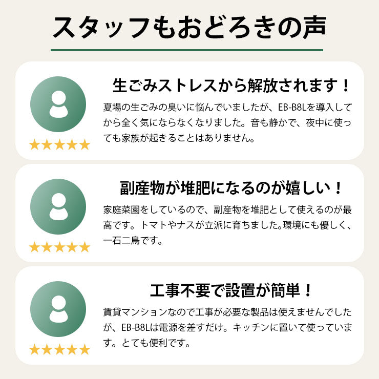 コンポスト ハイブリッド式 バイオ 乾燥 生ごみ処理機 家庭用 微生物分解 消臭 静音 大容量800g 高温UV殺菌 省エネ 2〜4人家族向け コンポスト 自動処理 抗菌 脱臭 EB-B8L ビームテック