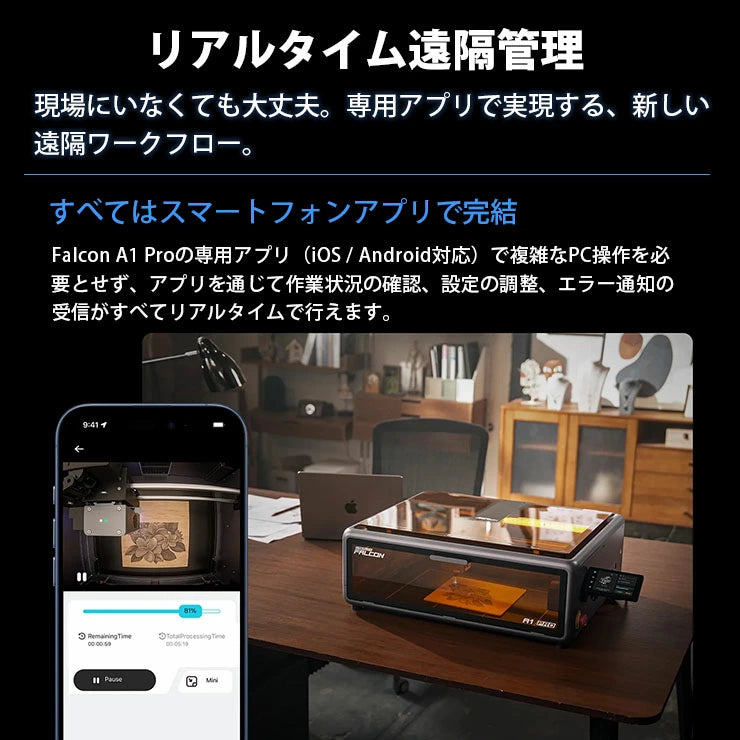 Creality Falcon-A1PRO-20W レーザ彫刻機 20W 彫刻範囲 268×358mm AIカメラ タッチスクリーン ダイオードレーザー 正規取扱店