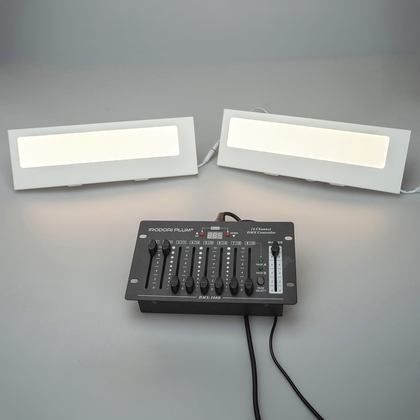 LED パネルライト 2枚セット DMX対応 色温度可変 3000K-6500K 調光 調色 舞台照明 演出 撮影用ライト 薄型 フェースパネル 10W 800Lm 専用リモコン付き 100V 電源付属 室内用 FL-FacePanel ビームテック