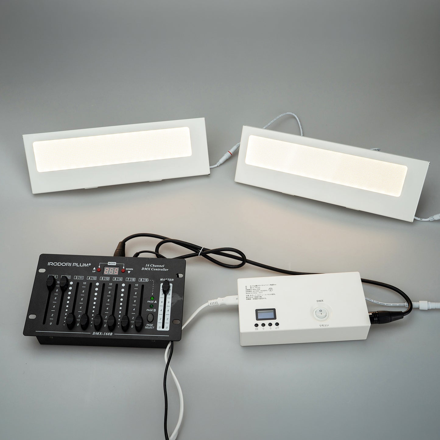 LED パネルライト 2枚セット DMX対応 色温度可変 3000K-6500K 調光 調色 舞台照明 演出 撮影用ライト 薄型 フェースパネル 10W 800Lm 専用リモコン付き 100V 電源付属 室内用 FL-FacePanel ビームテック