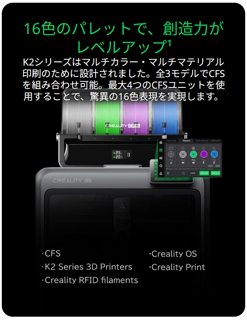 Creality K2Combo 3Dプリンター 印刷速度600mm/s 造形サイズ