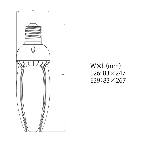 LED 水銀ランプ 120W相当 コーン型 LED電球 E26 E39 電源内蔵 防塵 防水 密閉型器具対応 LED コーンライト 照射角度360度 LEDライト 街路灯 防犯灯 水銀灯交換用 省エネ LED照明 LBGK30W 電球色