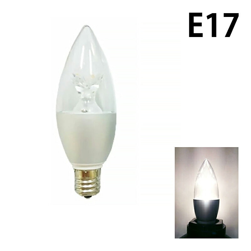 LEDシャンデリア電球 E12 E14 E17 E26 シャンデリア球 LED電球 40W 相当 虫対策 濃い電球色 電球色 昼白色 調光器対応 LC55D-Rビームテック