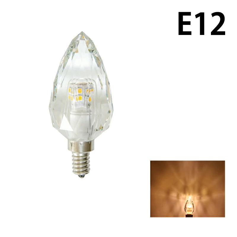 LEDシャンデリア電球 E12 シャンデリア球 LED電球 クリスタル 40W 相当 LEDシャンデリア電球 E12 シャンデリア球 LED電球 クリスタル 40W 相当