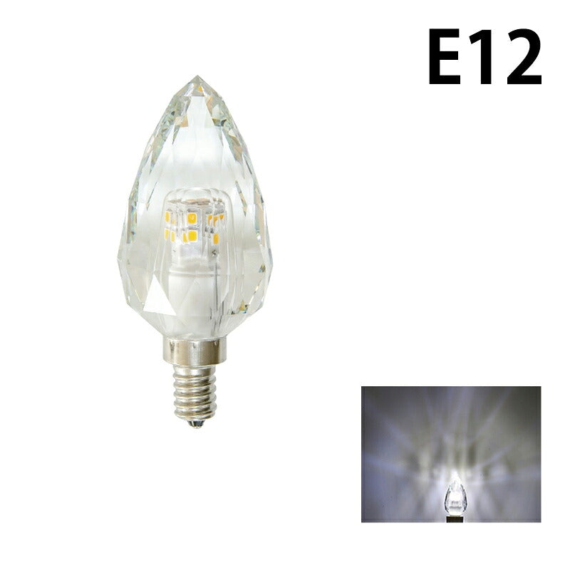 LEDシャンデリア電球 E12 シャンデリア球 LED電球 クリスタル 40W 相当 虫対策 電球色 昼光色 LCK9012 ビームテック