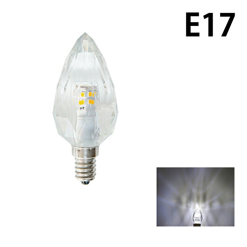 LEDシャンデリア電球 E17 シャンデリア球 LED電球 クリスタル 40W 相当 虫対策 電球色 昼光色 LCK9017 ビームテック