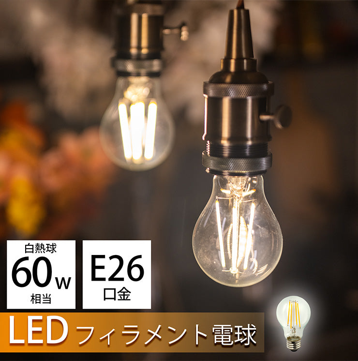 LED電球 E26 60W 相当 300度 フィラメント エジソン レトロ 北欧 虫対策 電球色 810lm LDA7-F-BT-C ビームテック