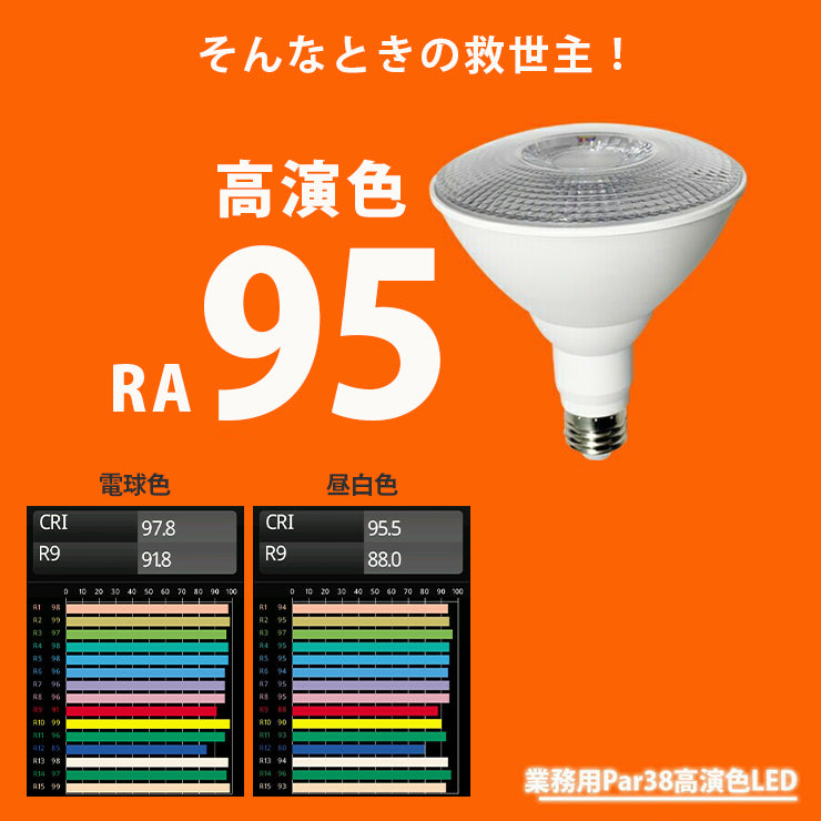 LED スポットライト E26 高演色 Ra95 ビーム球 自然光 明るい 電球色