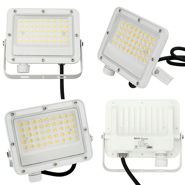 LED投光器 電球色 昼白色 昼光色 黒 白 30W IP65 屋内 屋外 防塵 耐塵 防水 LEW030DOUII ビームテック