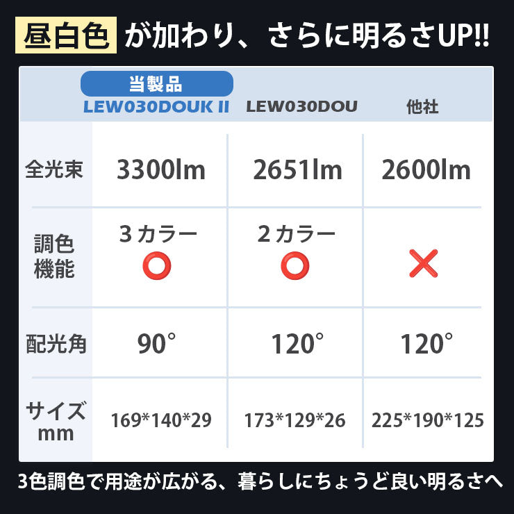 LED投光器 電球色 昼白色 昼光色 黒 白 30W IP65 屋内 屋外 防塵 耐塵 防水 LEW030DOUII ビームテック