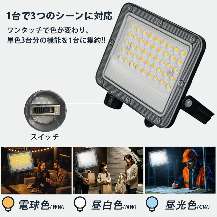 LED投光器 電球色 昼白色 昼光色 黒 白 30W IP65 屋内 屋外 防塵 耐塵 防水 LEW030DOUII ビームテック