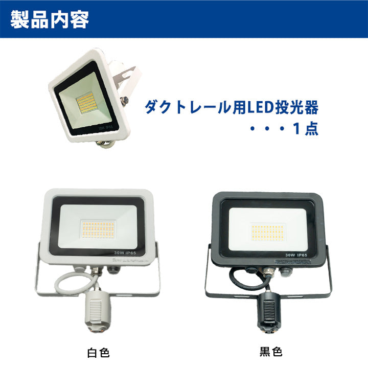 LED投光器 ダクトレール スポットライト 電球色 昼光色 黒 白 30W IP65 屋内 屋外 防塵 耐塵 防水 LEW030DR ビームテック