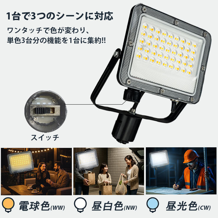 LED投光器 ダクトレール スポットライト 電球色 昼光色 黒 白 30W IP65