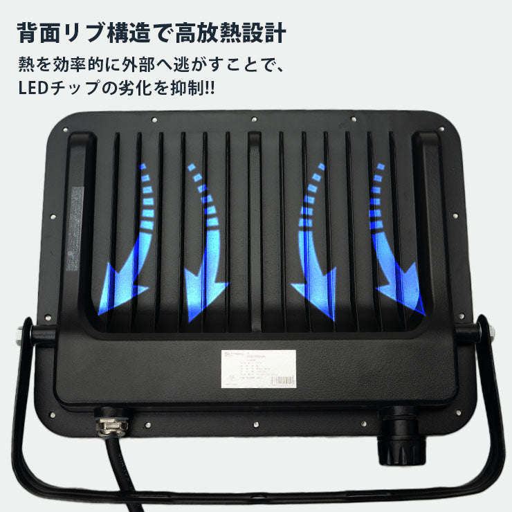 LED投光器 電球色 昼白色 昼光色 黒 白 100W IP65 屋内 屋外 防塵 耐塵 防水 ビームテック LEW100DOUII