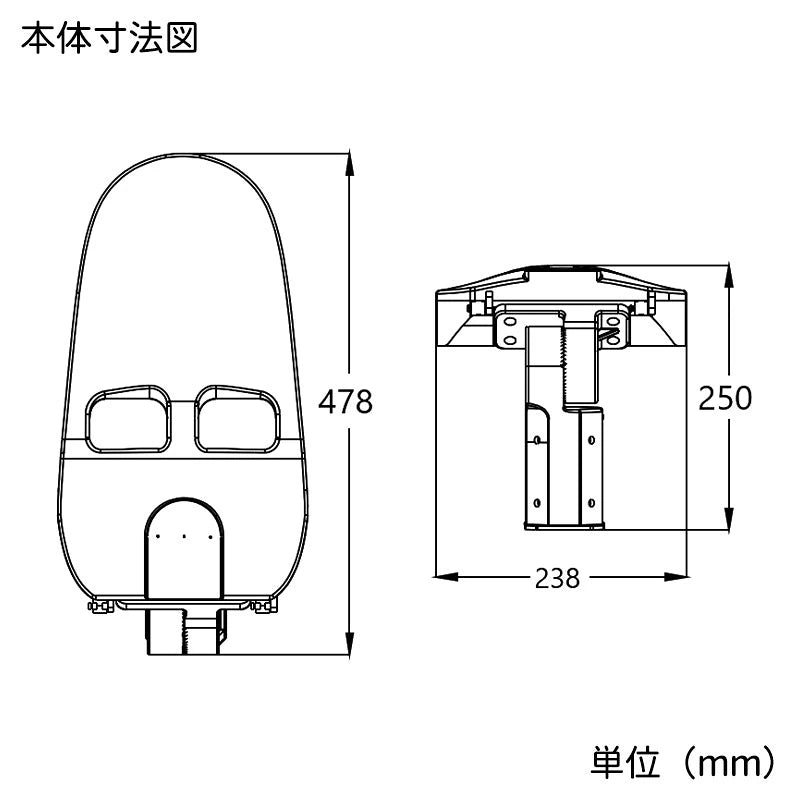 LED防犯灯 LED街路灯 100W 16000lm 昼白色 防水防塵 耐衝撃 耐雷 RoHS認証 PSE認証 LKC-100C ビームテック