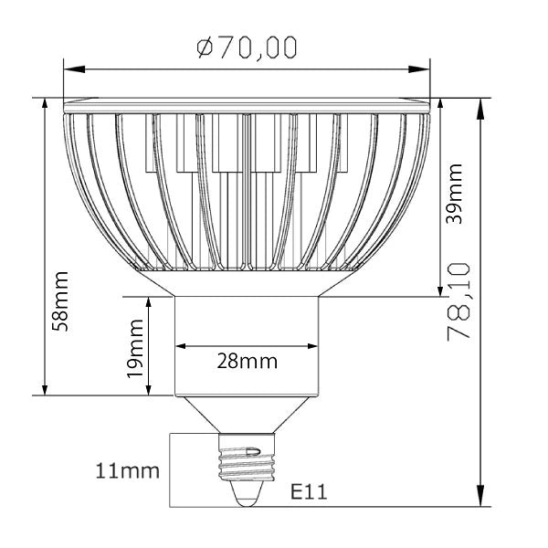 LED スポットライト 電球 E11 ハロゲン 100W 相当 15度 虫対策 電球色 1050lm 昼白色 1150lm LS7911 ビームテック