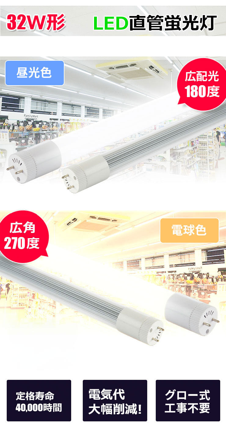 LED蛍光灯 32W形 直管 直管LED 虫対策 電球色 1380lm 昼光色 1480lm LT32K-III ビームテック